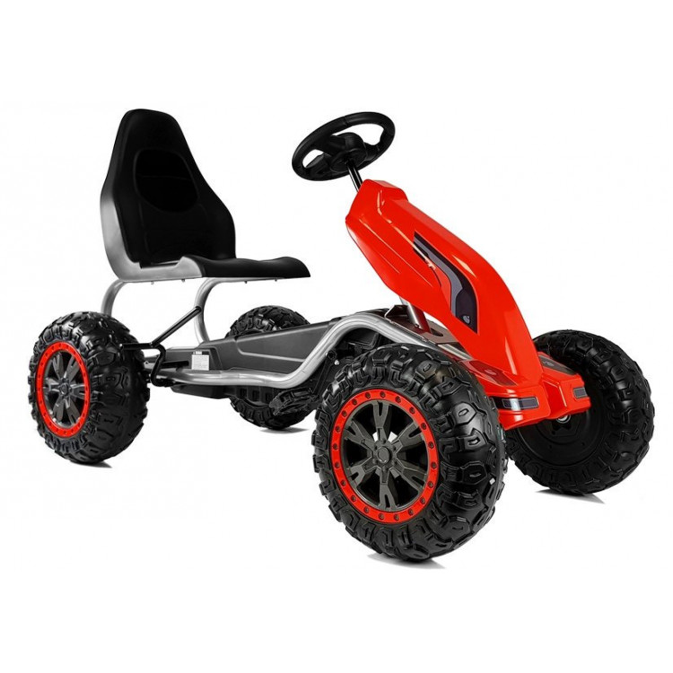 Šľapacia kára STRONG B012 - penové kolesá - červená